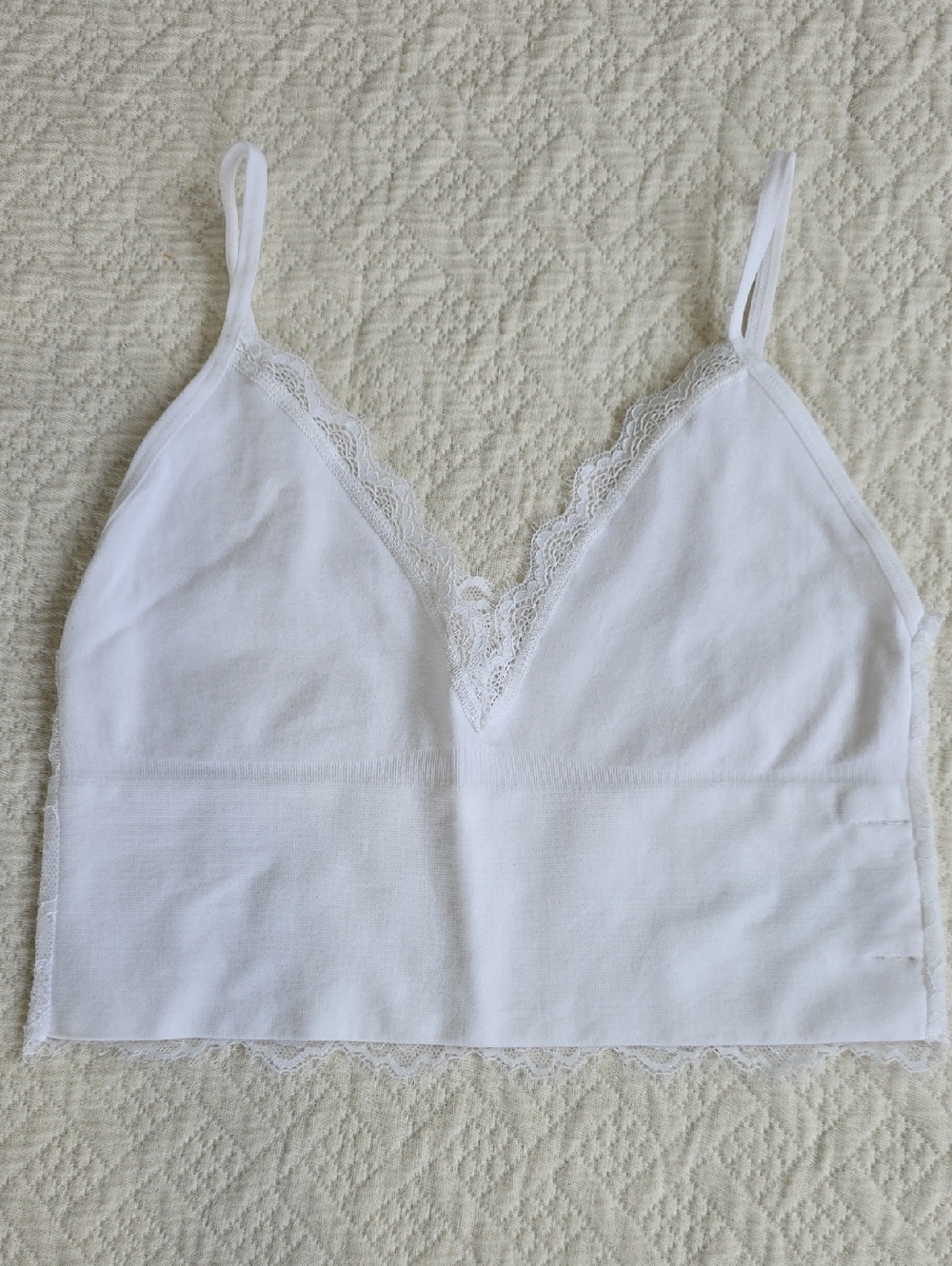 Altar'd State White Lace Trim Camisole Bralette NWOT